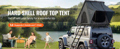 SucceBuy Rooftop Tent Hard Shell Naturnest Rooftop Tent Hardshell for 2-3 Person Hard Shell Roof Top Tent Waterproof Jeep SUV