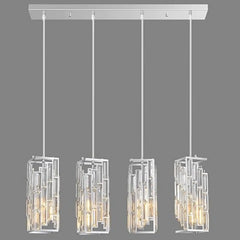 Chrome Pendant Lighting Modern Pendant Light, Mini Crystal Chandeliers,Adjustable Pendant Light Fixture for Kitchen Island Dinn