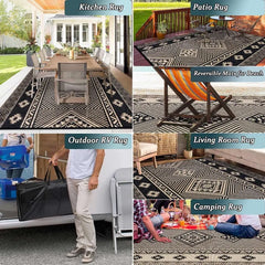 Outdoor Rug 5'x7' Outdoor Plastic Straw Rug Waterproof Patio Mat Camping Rug Reversible RV Mat Outdoor Area Rugs