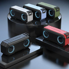 STONEGO Portable Bluetooth Speaker Wireless Flash Light Speaker TWS Bass Stereo IPX7 Waterproof Loudspeaker FM 12H Playtime