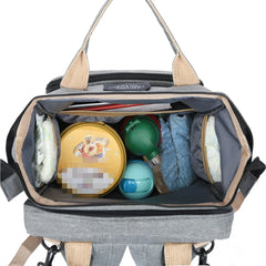 Foldable bed diaper bag with changing station insulated pocket and large capacity Multifunctional Double shoulder mommy bag