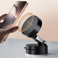Foldable Magnetic Vacuum Car Phone Holder Foldable Suction Cup with Suction Cup Hands-Free Navigation for iPhone 16 15 Samsung