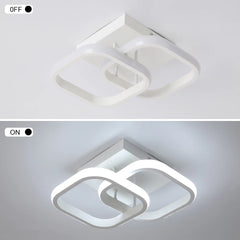 Modern LED Ceiling Lamp White Acrylic Chandelier Fixture Nordic Aluminum Lights Living Dining Room Lustre Hall Decor Plafon