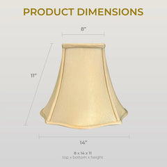Set of 2 Fancy Square Bell Lamp Shade, BSO-702-10WH-2, 4 X 10 X 8.5,  Pack of 2