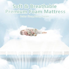 Pack and Play Mattress Pad,Dual-Sided Memory Foam Pack Mattresses,Portable Crib Mattress for Pack with Washable Removable Cover