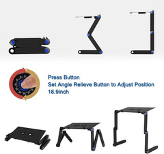 Adjustable Laptop Stand, Laptop Stand for Bed Portable Lap Desk Foldable Table Workstation Notebook Riser with Mouse Pad, Laptop