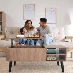 Modern Lift-Top Coffee Table with Hidden Storage – Versatile Adjustable Table for Living Room, Dining & Work