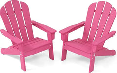 Kids Adirondack Chair Set of 2, All-Weather HDPE Patio Chair with Armrests, Fire Pit Chair for Kids Ages 3-8, Outdoor Ki