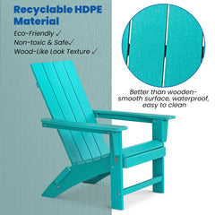 Portable Chairs Table Set of 3, Folding Adirondack Chair Table for All Weathers, Outdoor Fire Pit Chairs for Patio Poolside
