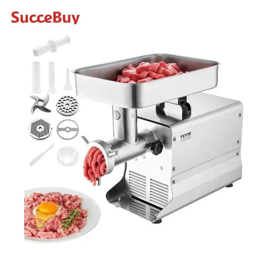 VEVOR Meat Grinder Electric Meat Grinders&Blade Grinding Plate Stainless Steel Commercial for Kitchen Restaurant Butcher Store