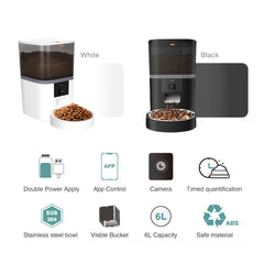 4L 5V USB automatic feeder APP smart pet feeder dog Dry food timer dispenser with camera Video for remote feeding cat dog Bowl