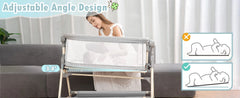 Baby Bassinet, Rocking Bassinet for Baby, 3 in 1 Bassinets Bedside Sleeper with Musical Toys, Bedside Bassinet for Baby