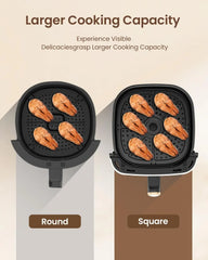 Air Fryer, 5.3Qt Airfryer with Viewing Window, 7 Custom Presets Large Oven with Smart Digital Touchscreen,Non-stick and Dishwash