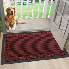 Front Door Mat Outdoor Entrance, Heavy Duty Sturdy Rubber Doormat, Stain and Fade Resistant, Easy To Clean, Low Profile