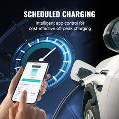 Level 2 Portable EV Charger 32 Amp 240V Electric Vehicle Charger with 28 ft Charging Cable NEMA 1450P Plug 16 20 24 32A Adjust