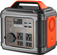 SBAOH Portable Power Station P302,300W 296Wh Backup Lithium Battery,Solar Generator for Outdoors Camping Travel Hunting Blackout