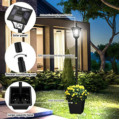 64 Inch Solar Lamp Post Light with Planter High Lumen Street Lights Waterproof IP45 Outdoor Solar Post Light Courtyard Garden
