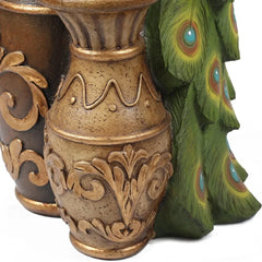 Resin Pedestal Garden Water Fountain with LED Light for Backyard, Outdoor Water Fountains