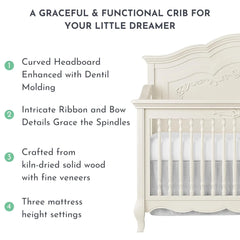 Features 3 Mattress Height Settings, Sturdy And Spacious Baby Crib