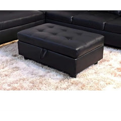 Large Faux Leather Ottoman Foot Rest Stool with Storage,35 in x 23 in x 18 in Stylish Storage Bench for Living Room