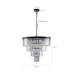 Contemporary Crystal Modern Chandeliers Crystal Ceiling Chandelier 4 Tier Black Chandelier Lighting(Bulbs Not Included)