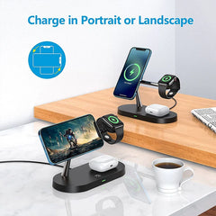 3 in 1 Magnetic Wireless Charger For iPhone 16 15 14 13 12 Fast Charging Station for Apple Watch 10 9 8 7 6 5 4 Airpods 2 3 Pro