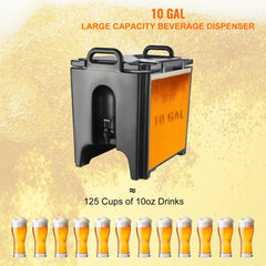SucceBuy 2.5 5 10 Gallon Insulated Beverage Dispenser Food-grade Hot and Cold Beverage Server Thermal Drink Dispenser Cooler
