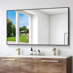Bathroom Mirror for Wall, 55x36 Inch Rectangle Mirrors with Metal Frame, Modern Vanity Wall Mirror Decor for Entryway Hangs,