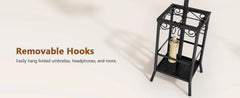 Coat Rack Freestanding, Entryway Hanger Stand, Umbrella Holder, Floor Standing Metal Tree Stand