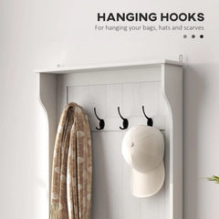 3-in-1 Hall Tree with Shoe Storage, Standing Coat Rack with Shoe Bench, Entryway Organizer with Four Hooks