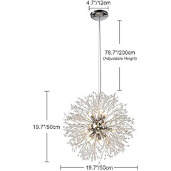 19.9 Chrome Modern Crystal Chandeliers Firework, Bubble Chandelier Lighting for Bathroom Dining Room Bedroom Kitchen Island Liv
