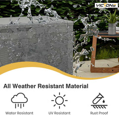 Victone 100 Gallon Resin Deck Box, Waterproof Large Outdoor Storage Box with Padlock for Patio Furniture Toys and Garden, Grey