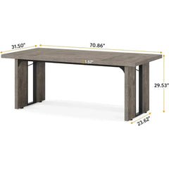 Rustic Farmhouse Dining Table for 6-8 People – Large Rectangular Kitchen & Dining Room Table