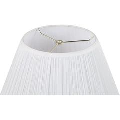Mushroom Shaped Pleated Traditional Spider Construction Lamp Shade, White, 7" Top X 17" Bottom X 13" Slant Height