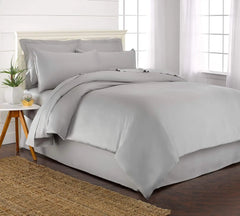 Queen Duvet Cover, 3 Piece Set, Genuine 100% Organic Viscose Derived from Bamboo, Luxuriously Soft and Cooling, 2 Pillowcases