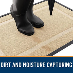 Front Door Mat Indoor Outdoor Entrance, Waterproof All-Season, All-Weather Doormat, Sturdy Natural Rubber, Fade Resistant,