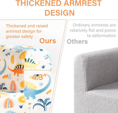 Cloud-Like Comfy Printed Kids Sofa Toddler Reading Chair with Washable Cover Carrying Handle
