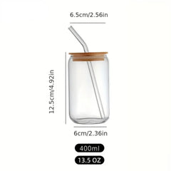 Transparent Bubble Tea Cup with Lid and Straw - 1PCS Juice Glass Beer Can Milk Mocha Cups - Stylish Breakfast Mug Drinkware