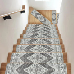 Carpet Stair Treads for Wooden Steps Set of 15, 30''X8'' Indoor Runner Resistant Rugs Rubber Safety Mats for Dogs
