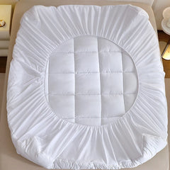 1 Pc Twin Full Queen King 350gsm White Quilted Thin Mattress Pad With 43cm Bed Skirt Protector Cover