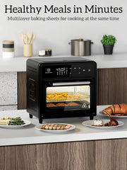 Air Fryer Toaster Oven Combo, 12.6 QT Stainless Steel Airfryer 10 in 1, Convection Oven Countertop 450°F, Non-Toxic for Bake, Ro