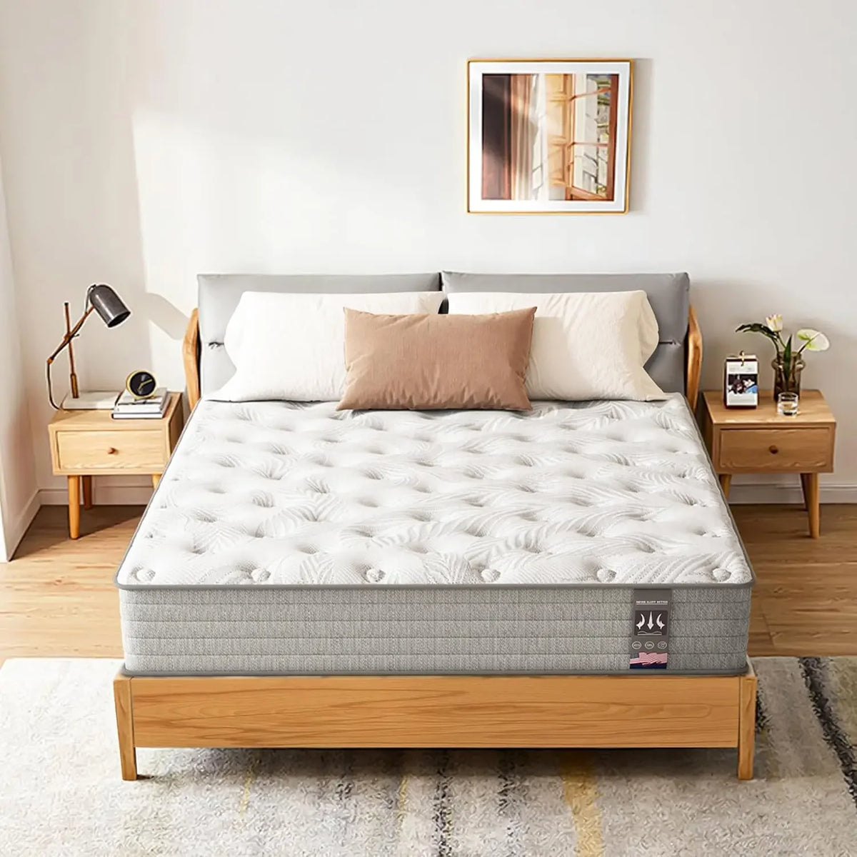 California King Mattress, 12 Inch Hybrid Gel Memory Foam Mattress with Pocket Springs, California King Size Mattress