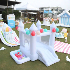 Inflatable Bouncer with Blower Indoor and Outdoor Bouncy Castle with Ball Pit Suitable for Family Party Kids Birthday Party