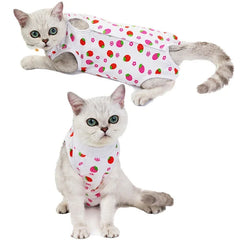 Pet Cat Weaning Suit Cotton Clothes for Small Dogs Cat Vest Jumpsuit Anti-licking After Surgery Recovery Care Suit Kitten Outfit