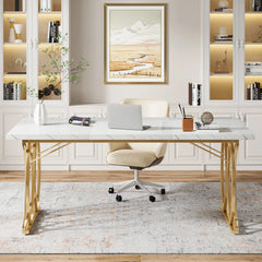 Tribesigns Executive Desk, 63" W Large Computer Desk, Modern Office Desk Conference Table Meeting Room Table, Business Furniture