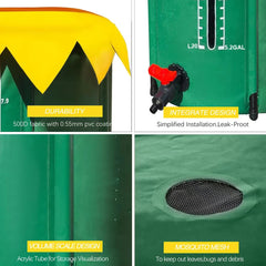 52 Gallon Rain Barrel Collapsible PVC Rain Collection System with Three Spigots Water Storage Tank Water Barrel Collector