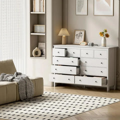 10 Drawer Dresser, 55" Modern White Dressers and Chests of Drawers,Dressers for Bedroom