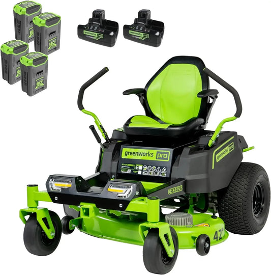 Cordless Electric CrossoverZ Riding Mower (4) 8.0Ah Batteries and (2) Dual Port Turbo Chargers Industry’s Fastest Cutting Speed