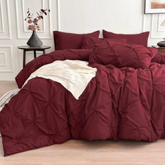 Maple&Stone California King Comforter Set, 7 Pieces Cal King Bed Set, Pinch Pleat Bed in a Bag Bedding Set with Comforter, Sheet