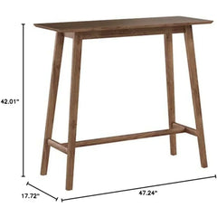Bar table wooden bar counter with natural walnut veneer, 17.72" x 47.24" x 42.01"